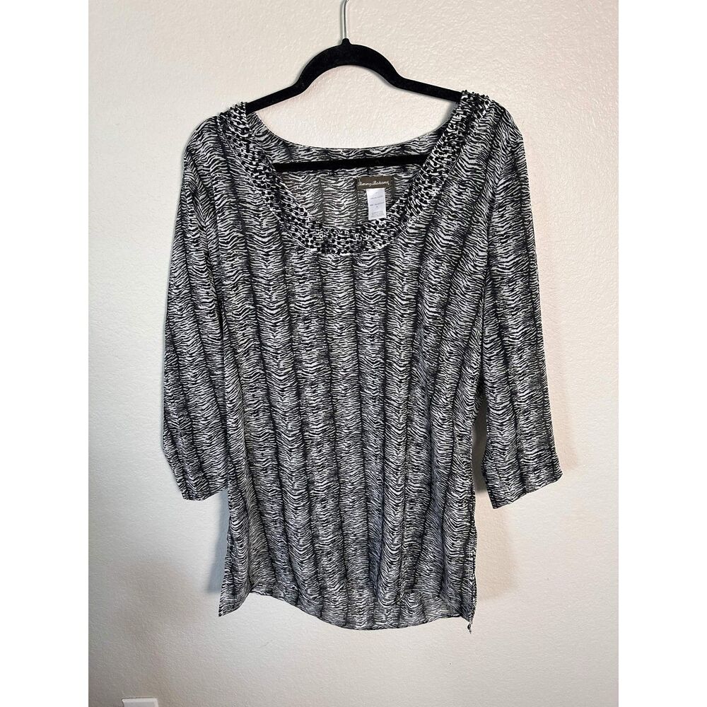 Tommy Bahama Swimsuit Cover Up Sequin Luxury Zebra Print Sheer Beach Tunic M